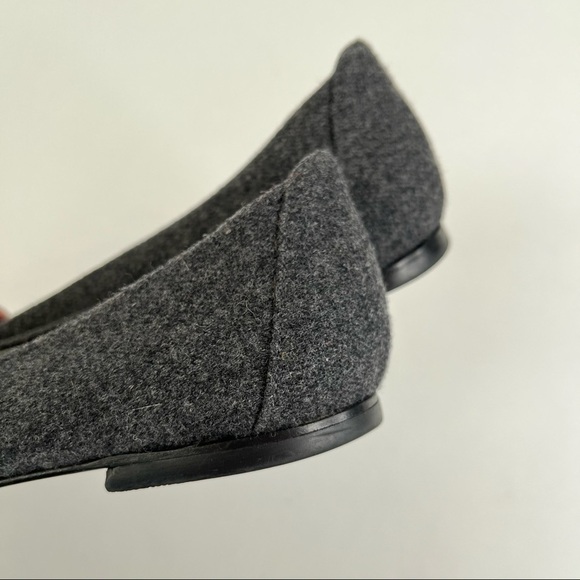 STUART WEITZMAN Smokey Grey Floral Jewel Felt Wool Ballerina Office Flats Shoes - Picture 7 of 14